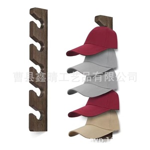 Porte-chapeaux mural en bois, organiseur de casquettes en bois massif, présentoir à chapeaux - Product Image 2