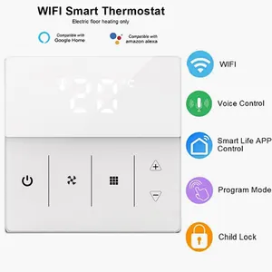 Ar condicionado central inteligente, sistema hvac programável, controlador de temperatura todo o quarto, velocidade máxima de 3 ventiladores 90-240v tuya