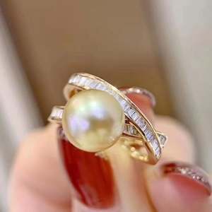 Anillo de Plata WENCHI S925, Soporte para DIY, Hermosos Accesorios de Perlas, Cuentas Redondas de 10-13 mm, Modelo 11873, China - Product Image 2