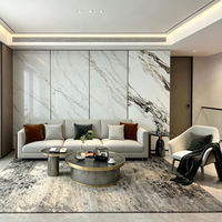 Panneau mural en feuille de marbre imperméable, résistant aux rayures et aux UV, à haute brillance, pour la décoration murale des bureaux et salles de conférence