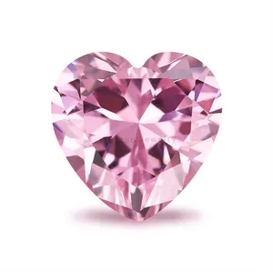 Yingtuo Jewelry Machine Cut 3x3mm Pink Heart Shape Cut Cubic Zirconia CZ Stones Gold Plated Ring Gems