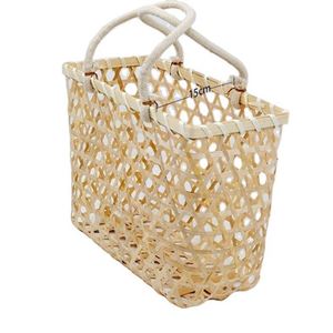 Cesta de Frutas de Bambú Natural Hecha a Mano en China, Forma Rectangular, con Asa para Llevar - Product Image 4