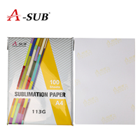 Papier de sublimation A-SUB GL 113g A4, fabriqué en Chine pour la sublimation de tasses, stylos, ardoises, tapis de souris, puzzles, etc.