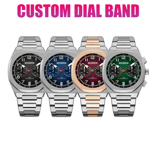 <span class=keywords><strong>Montre</strong></span> chronographe de luxe pour <span class=keywords><strong>homme</strong></span>, quartz analogique, résistante à l'eau 5ATM, bracelet en acier inoxydable personnalisé, fabricant de montres sur mesure - Product Image 3