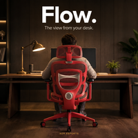 Chaise de bureau ergonomique AOR à dossier haut en maille, appui-tête 4D, accoudoirs 5D, base lombaire en alliage, vérin à gaz classe 4, certifiée BIFMA, rouge, vente en gros usine