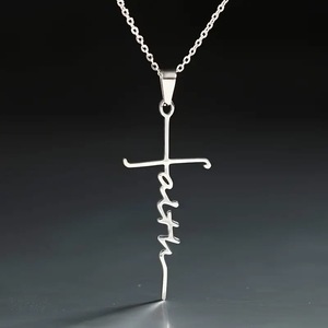 Collar <span class=keywords><strong>de</strong></span> Cruz Unisex <span class=keywords><strong>de</strong></span> Aleación <span class=keywords><strong>de</strong></span> Zinc <span class=keywords><strong>de</strong></span> Moda, Regalos Cristianos al por Mayor, con Mensajes <span class=keywords><strong>de</strong></span> Fuerza, <span class=keywords><strong>Esperanza</strong></span>, Jesús, <span class=keywords><strong>Fe</strong></span> y Bendición - Product Image 2