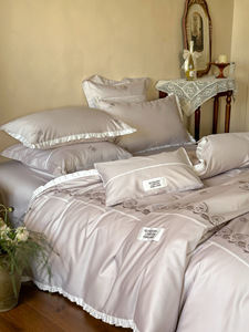 Biancheria da letto da sposa in pizzo tridimensionale fodera per federa da letto di prima scelta francese romantico - Product Image 4