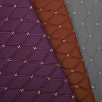 Tissu composite en cuir PVC et polyester, motif en losanges à points de couture 3D, couleur personnalisée, épaisseur et forme de point de couture