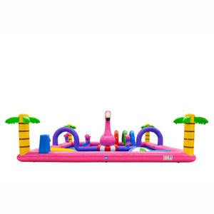 Dış Mekan Kullanımı İçin Su Tablası ve Su Tabancasıyla Birlikte Flamingo Tarzı Ticari Şişme Su Kaydıraklı Zıplama Evi - Product Image 3
