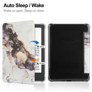 Housse de protection intelligente pour liseuse électronique, motif marbre, pour <span class=keywords><strong>Kindle</strong></span> Paperwhite 11 Generation, étui en TPU transparent personnalisé pour livres électroniques - Product Image 5