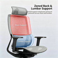 Chaise de bureau ergonomique en maille, chaise de bureau à dossier haut, appui-tête et accoudoirs réglables, chaise d'ordinateur inclinable pour la maison et le bureau