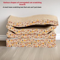Grattoir pour chat de grande taille - Jouet durable en carton ondulé, design auto-entretenant et anti-stress pour une utilisation en espace spacieux