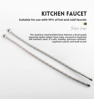 Tuyau d'arrivée d'eau ondulé tressé en acier inoxydable Branz pour évier de cuisine, tube intérieur en caoutchouc EPDM, flexible à filetage simple