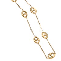 Ensemble d'accessoires bohèmes unisexes tendance - Acier inoxydable plaqué or 18 carats - Hypoallergénique et résistant à l'eau - Collier et bracelet