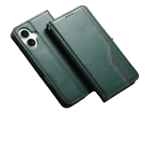 Étui portefeuille de luxe en cuir avec support magnétique, emplacements pour cartes, dragonne et protection antichoc pour iPhone 17 Pro - Product Image 1