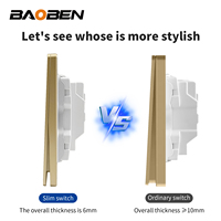 BAOBEN Interrupteur mural rétro doré standard britannique, prise universelle 86mm*146mm avec chargement USB pour la maison, normes britanniques