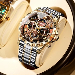 Binbond B7741 7741 Reloj de cuarzo original de moda Pantalla de 24 horas Impermeable Inoxidable Manos luminosas Cronógrafo Relojes Casuales - Product Image 1