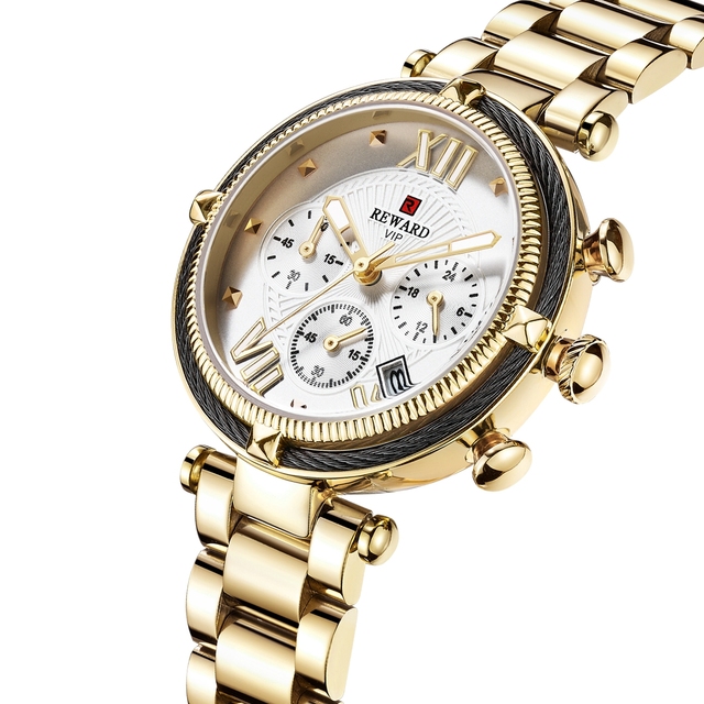 REWARD Top Luxury Quartz Watch for Woman Colorful Chronograph Waterproof Ladies Wristwatch Girl Montre Homme