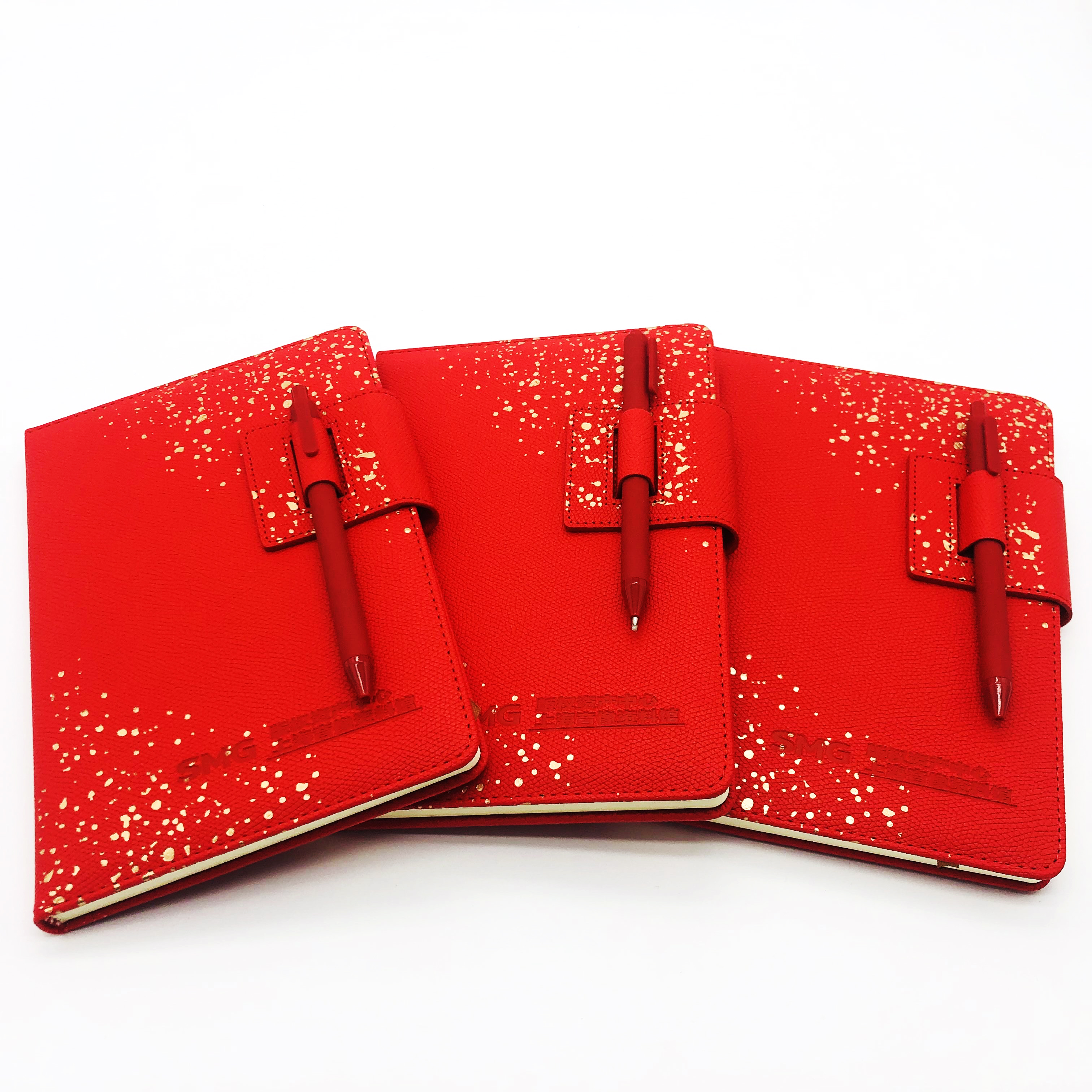 Пользовательский Печатный роскошный модный Печатный дневник из золотой фольги с ручкой