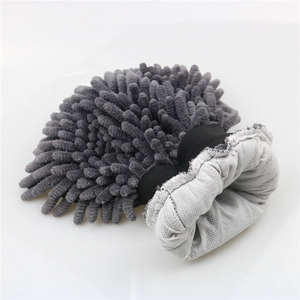 Gant de lavage de voiture en chenille, un côté en tissu maillé, l'autre côté doux, pour le detailing automobile - Product Image 3