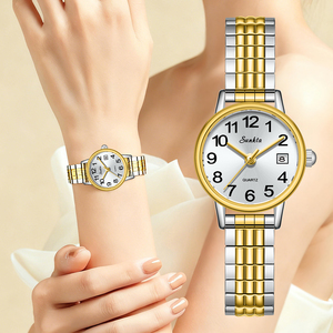 <span class=keywords><strong>Orologio</strong></span> LIGE ST6724 con Numeri Arabi per Donne, Calendario Classico, Facile da Leggere, Quadrante <span class=keywords><strong>Bianco</strong></span> 25mm, Cinturino Elastico Bicolore in Acciaio, Confezione Regalo - Product Image 6