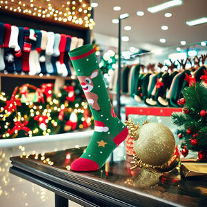 مخصص شعار ملون سبانديكس قطن نايلون عيد الميلاد فتاة صبي نساء رجال طفل طفل ضغط بيلاتس الرياضة قبضة جورب - Product Image 3