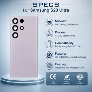 Boîtier arrière pour Samsung Galaxy S23 Ultra, couvercle de batterie, coque de remplacement pour S23 Ultra, vitre arrière avec objectif de caméra - Product Image 5