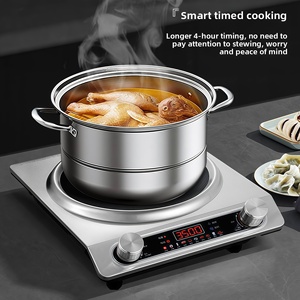 Cuisinière à induction simple professionnelle de haute qualité, boîtier en acier inoxydable, 3500W, commande tactile, design concave, pour comptoir domestique - Product Image 1