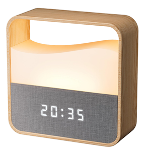 Réveil numérique minimaliste en bambou avec rétroéclairage pour la table de chevet - Product Image 1
