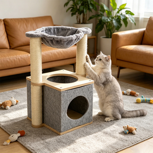 Torre Modulare per Gatti Resistente e Personalizzabile, con Tiragraffi in Corda Naturale e Comodo Nido per Gioco Interattivo - Product Image 2