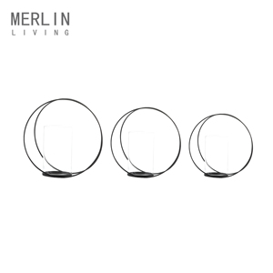 Estilo moderno decoración de metal de hierro sostenedor de vela de cristal para la decoración del hogar - Product Image 2