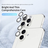 Protecteur d'objectif de caméra transparent en cristal pour iPhone 16 Pro Max protecteur de verre de lentille de caméra de téléphone portable pour iPhone 16 Pro iPhone 16