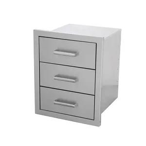 High quality Moduler Modern Kitchen Cabinets Cupboards Triple Storage Drawer