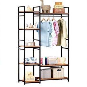Metal <b>Clothing</b> <b>Rack</b> Standing Type 5-Tier Multifunctional Storage Holder Modern Wardrobe Organizer for Clothes and Accessories - Product Image 1