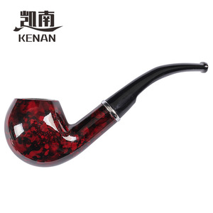 Kenan Smoking Pipe Bent Type Marble Pattern Resin Stem Durable Tobacco Pipe - Product Image 4