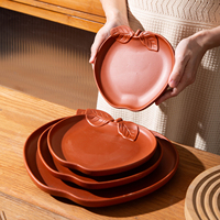 Rustieke handgemaakte klei terracotta borden OEM hotel servies keukengerei snack- en gedroogd fruit borden rustieke aardewerk borden