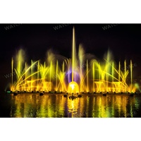 Fontaine musicale moderne en gros avec contrôleur intelligent et spectacle d'eau colorée pour aménagement paysager commercial