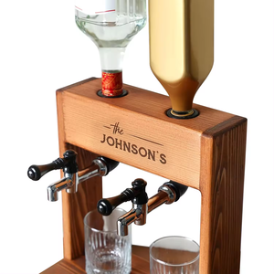 Étagère à <span class=keywords><strong>vin</strong></span> en bois rustique personnalisée, écologique, polie, style artisanal, cadeau pour jeunes mariés, mariage, fiançailles, premier Noël - Product Image 3