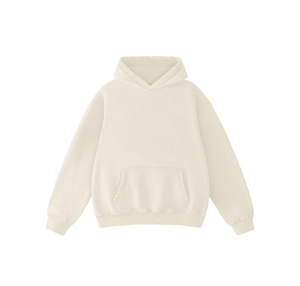 High Quality Oversized Customisable <b>Hoodies</b> No <b>String</b> Custom Print Heavyweight French Fleece Pullover Hoodie - Product Image 1