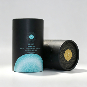 Boîte cylindrique ronde en papier de luxe de qualité alimentaire pour café torréfié, thé en vrac ou feuilles de thé, avec logo personnalisé - Product Image 1