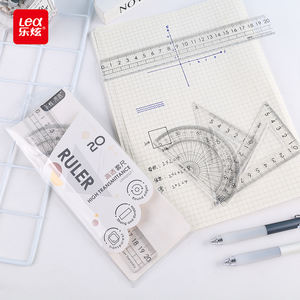 Ensemble de règles d'outils de géométrie mathématique personnalisé 4 pièces 20 cm ensemble de règles en plastique pour l'école 2025 papeterie et fournitures scolaires - Product Image 1