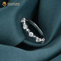 Bague de Fiançailles et d'Anniversaire Classique Goldleaf en Argent Sterling 925 avec Moissanite VVS Taille Brillant Sertie clos, Cadeau Idéal