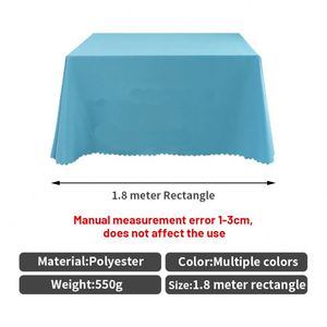 Wholesale Square <b>Table</b> Cloth 90x90 Inch Baby Blue Polyester Tablecloth <b>Cover</b> for Wedding - Product Image 2