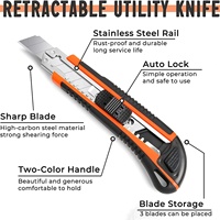 Nouveau couteau utilitaire en alliage épaissi couteau de coupe de boîte rétractable ultra pointu