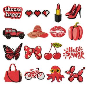 Iron on Embroidered Black Pink Style Mouth Lips Heels CEO Patches for Clothes Bag Decoration - Product Image 6