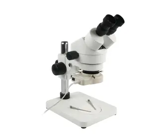 Microscópio zoom contínuo binocular, 3.5x-90x 7x-45x microscópio estéreo industrial binocular + 0.5x 2x lente objetiva auxiliar para reparo de solda pcb