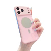 Coque de téléphone ultra-fine sans bordure magnétique avec miroir de maquillage pour iPhone 13 14 15 16 17 Pro Max 18 Pro 18 Pro Max