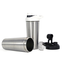Bouteille de shaker à protéines de sport en acier inoxydable écologique à double paroi isolée sous vide de 27 oz avec logo personnalisé, boule de mélange, eau bouillante