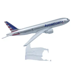 16cm American Airlines 777 Model pesawat terbang Diecast logam skala 1/400 Model pesawat terbang koleksi hadiah