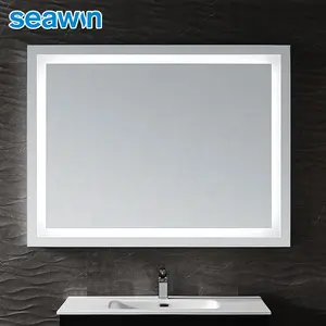 Seawin Hotel Modern Retângulo Backlit Frame Vidro Banheiro LED Espelho Com Luz